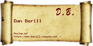 Dan Berill névjegykártya